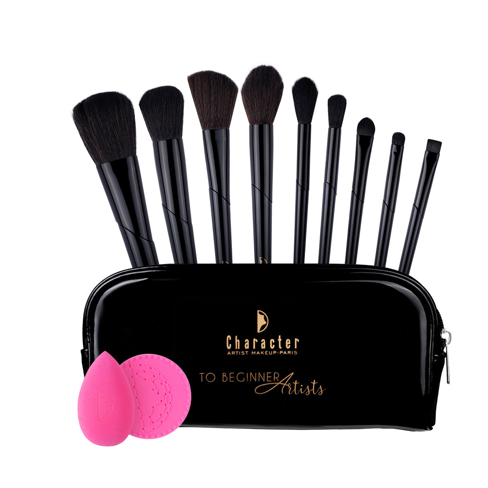 Character 9 Pieces Brush Set + Sponge + Cleaner