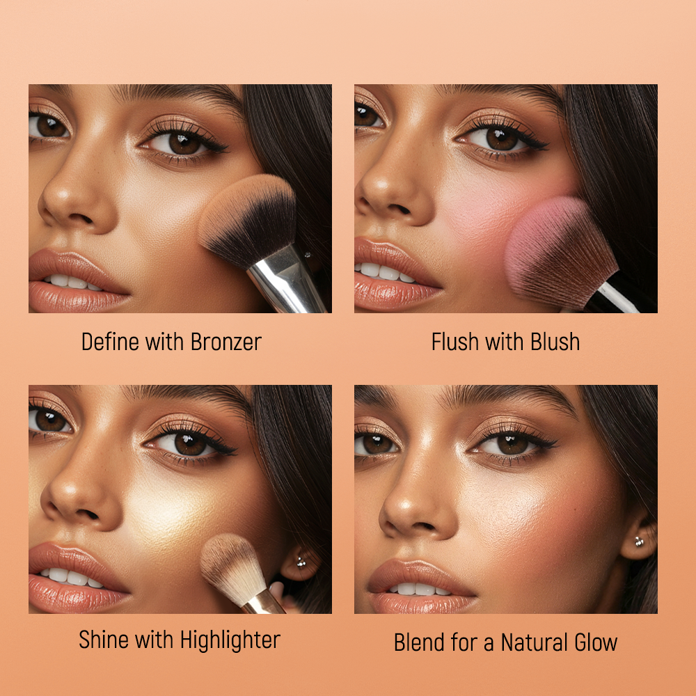 Character Trio Touch Bronze Blush-Highlight Palette